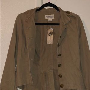 Dark tan button up jacket NWT